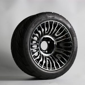 Genek Tire Ironclad Street Belt Radial 215/40-R12,4PLY,MZ004+Genek Wheel, LuxLink, Black w/m features,12*7