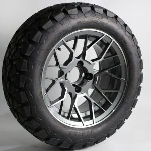 Genek Off Road Tire Spin All Terrain 23*10-14,4PLY,WG020+Genek Wheel, High Roller, High Roller Gunmetal w/m features,14*7