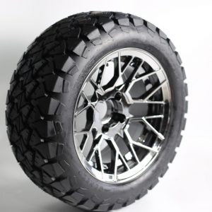 Genek Off Road Tire Spin All Terrain 23*10-14,4PLY,WG020+Genek Wheel, High Roller, Chrome,14*7