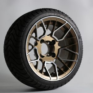 Genek Durable Tire Cobra Street 215/35-12,4PLY,P825,DOT+Genek Wheel, High Roller, Matte Bronze w/m features,12*7