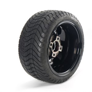 Genek Durable Tire Cobra Street 215/35-12,4PLY,P825,DOT+Genek Wheel,Glide Walk, Black w/m features red,12*7