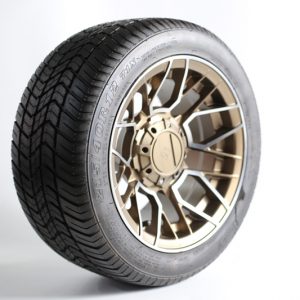 Genek Tire Maxpow Street Belted Street 215/40R12,4PLY,WR028+Genek Wheel, High Roller, Matte Bronze w/m features,12*7