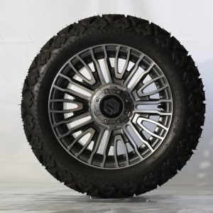 Genek Tire&Wheel Combo, LuxLink, Gunmetal w/m features,14*7+All Terrain 23*10-14,4PLY,P3026