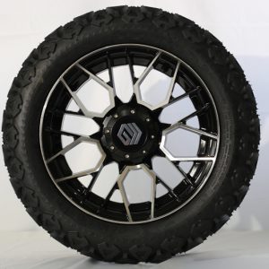 Genek Wheel, High Roller, Black w/m features,14*7+ Genek Tire Ogroids All Terrain 23*10- 14,4PLY,P3026