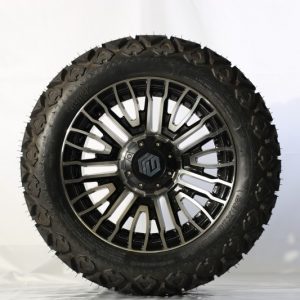 Genek Tire&Wheel Combo,  LuxLink, Black w/m  features,14*7+All Terrain 23*10-14,4PLY,P3026